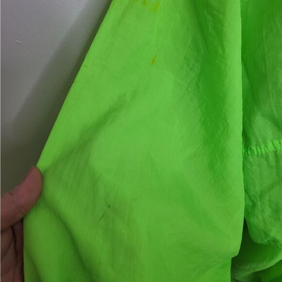 VINTAGE 90s neon florescent pullover quarter zip windbreaker‎ jacket XL - Picture 5 of 10